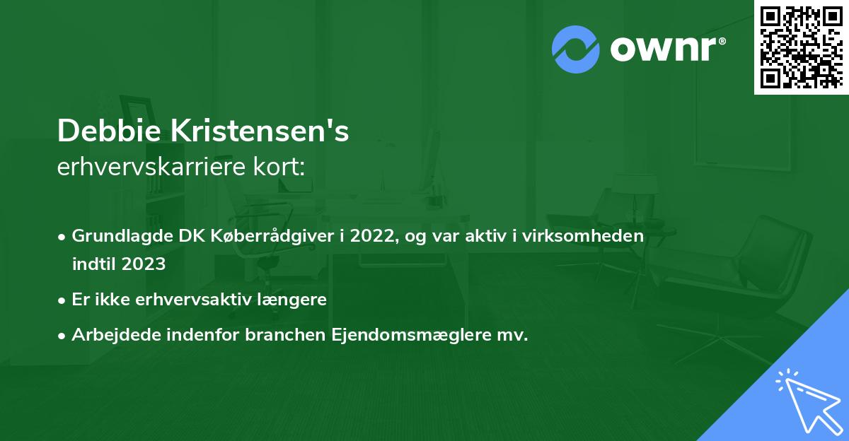 Debbie Kristensen's erhvervskarriere kort