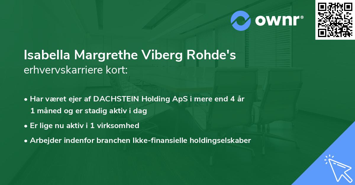 Isabella Margrethe Viberg Rohde's erhvervskarriere kort
