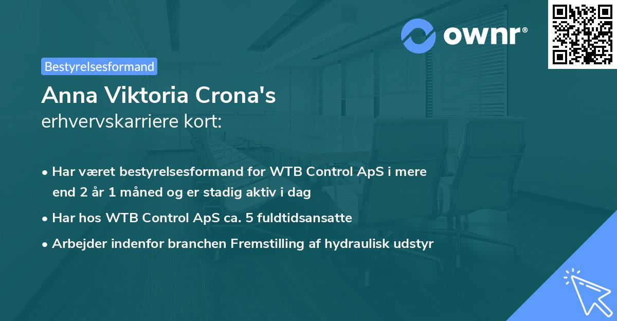 Anna Viktoria Crona's erhvervskarriere kort