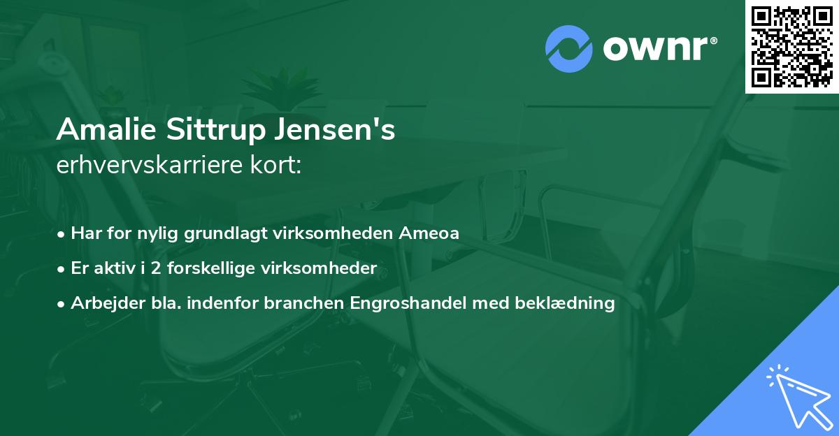 Amalie Sittrup Jensen's erhvervskarriere kort