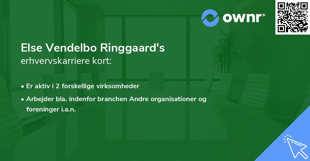 Else Vendelbo Ringgaard's erhvervskarriere kort