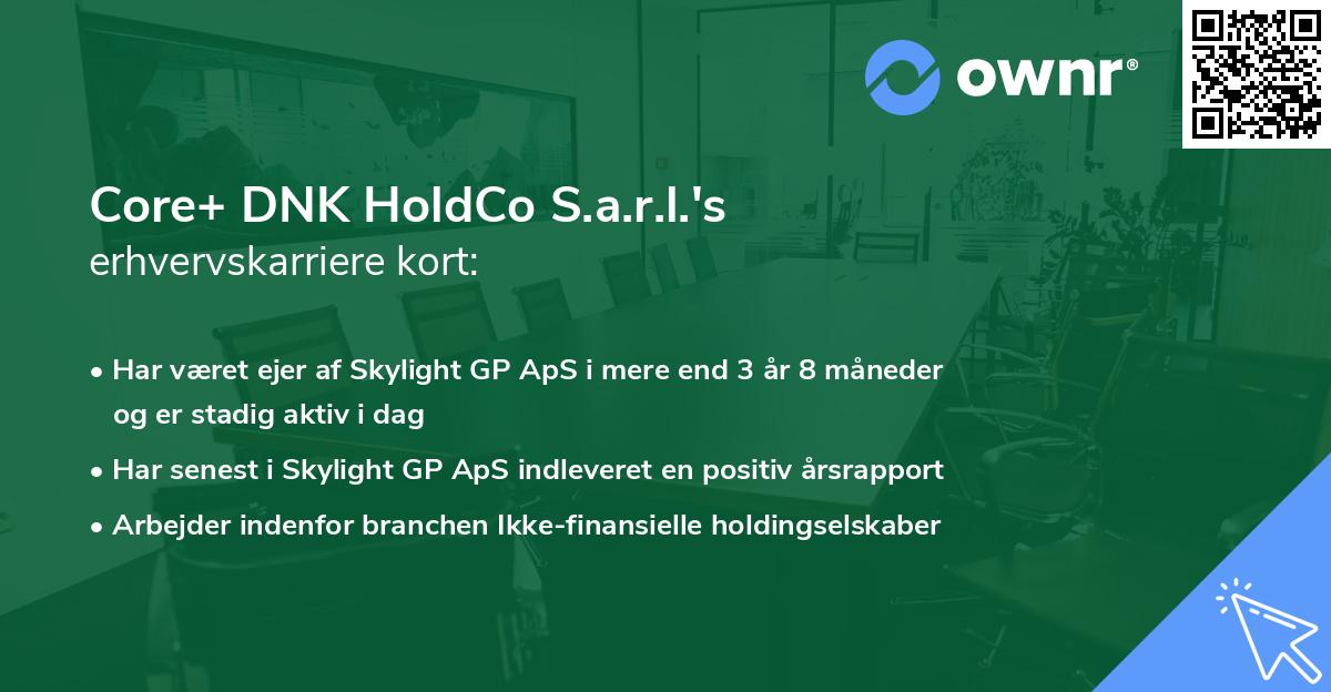Core+ DNK HoldCo S.a.r.l.'s erhvervskarriere kort