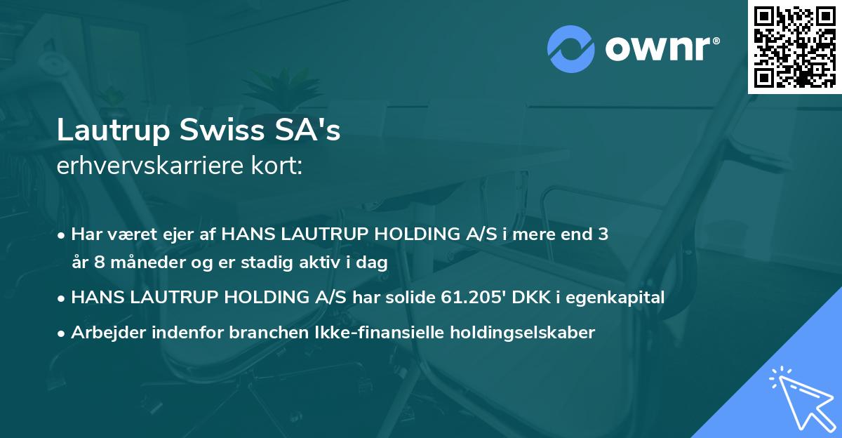 Lautrup Swiss SA's erhvervskarriere kort