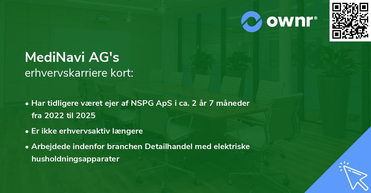 MediNavi AG's erhvervskarriere kort