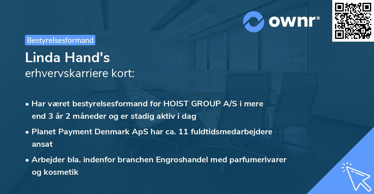 Linda Hand's erhvervskarriere kort