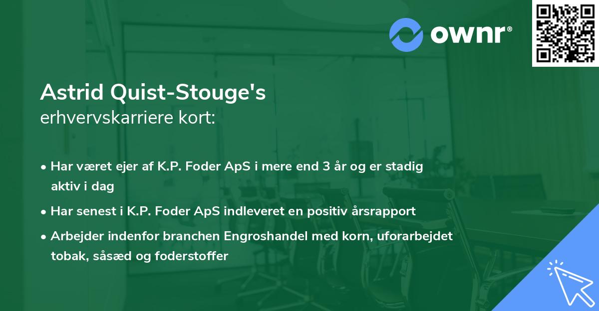 Astrid Quist-Stouge's erhvervskarriere kort