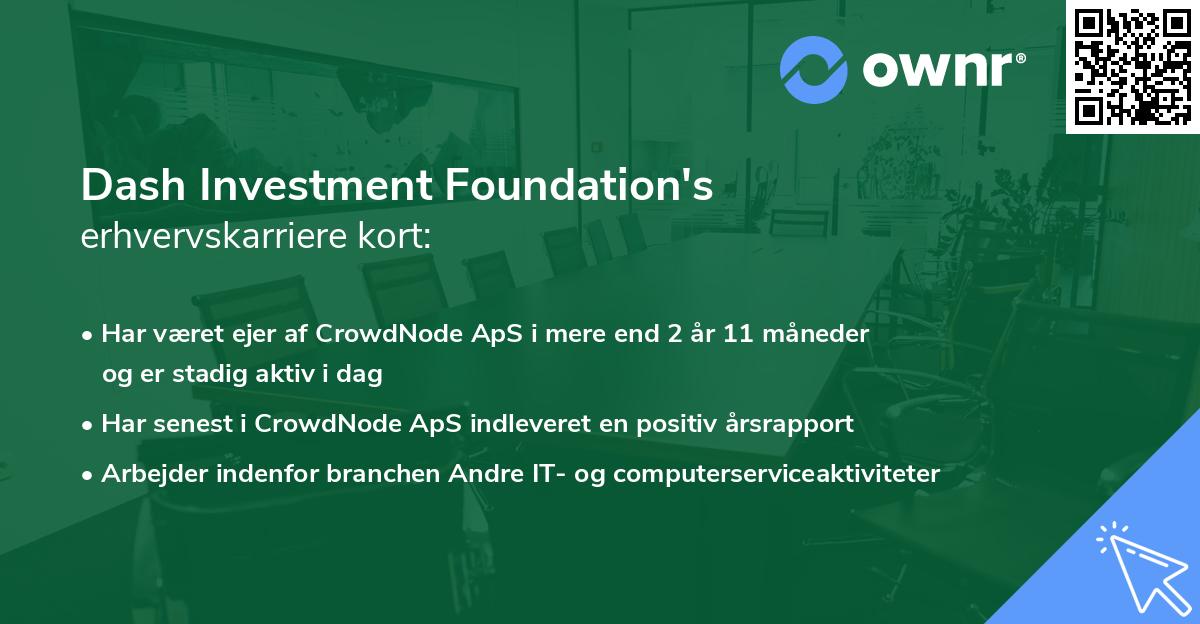 Dash Investment Foundation's erhvervskarriere kort