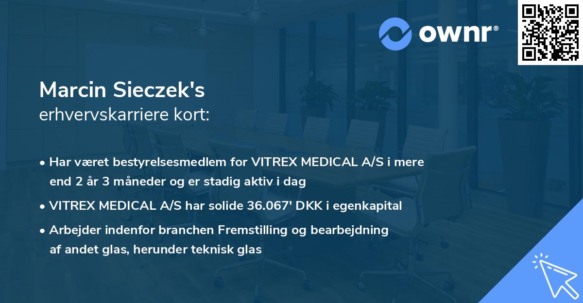 Marcin Sieczek's erhvervskarriere kort