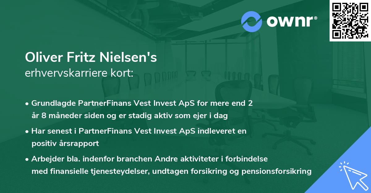 Oliver Fritz Nielsen's erhvervskarriere kort