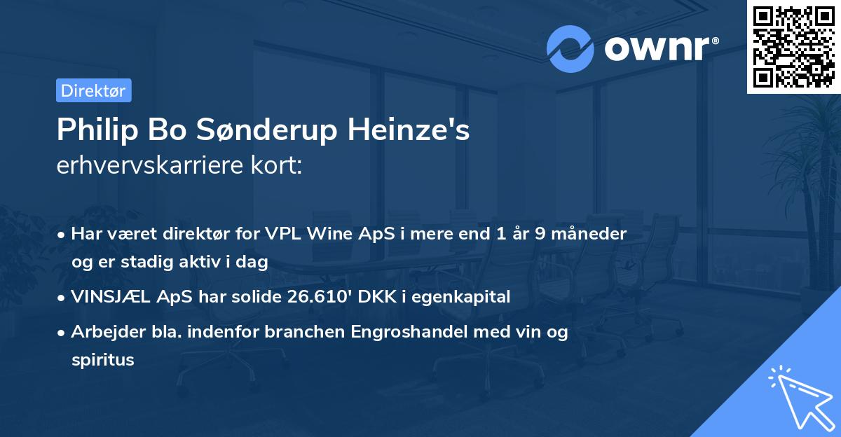 Philip Bo Sønderup Heinze's erhvervskarriere kort