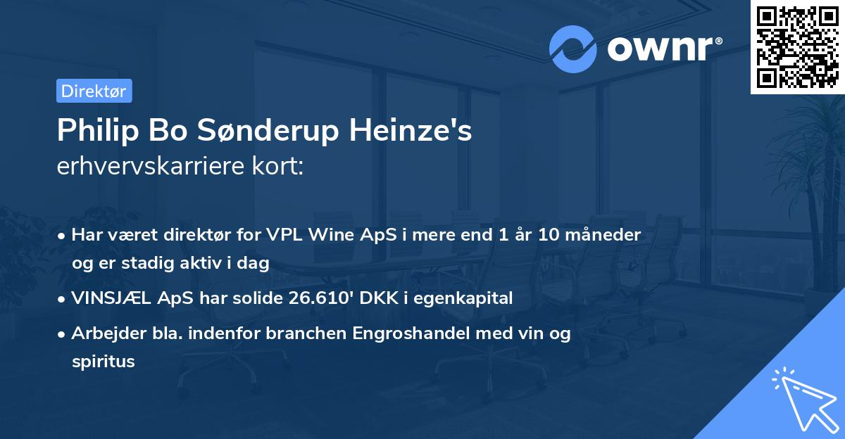 Philip Bo Sønderup Heinze's erhvervskarriere kort