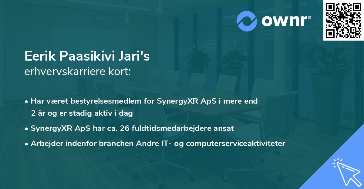 Eerik Paasikivi Jari's erhvervskarriere kort