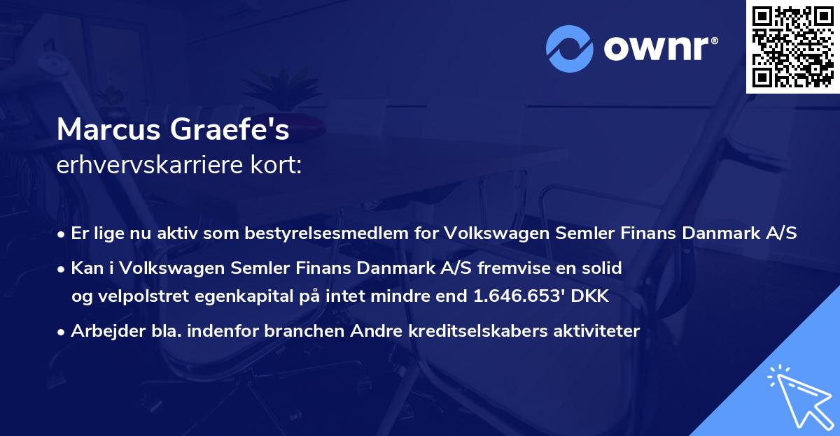Marcus Graefe's erhvervskarriere kort
