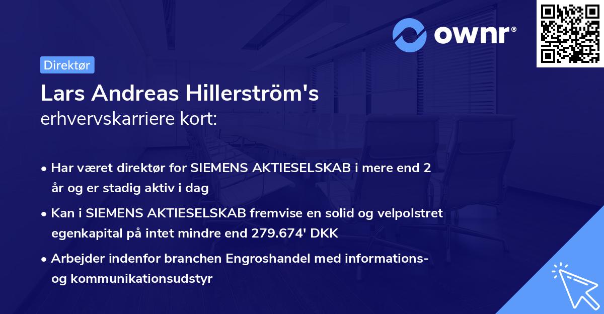 Lars Andreas Hillerström's erhvervskarriere kort