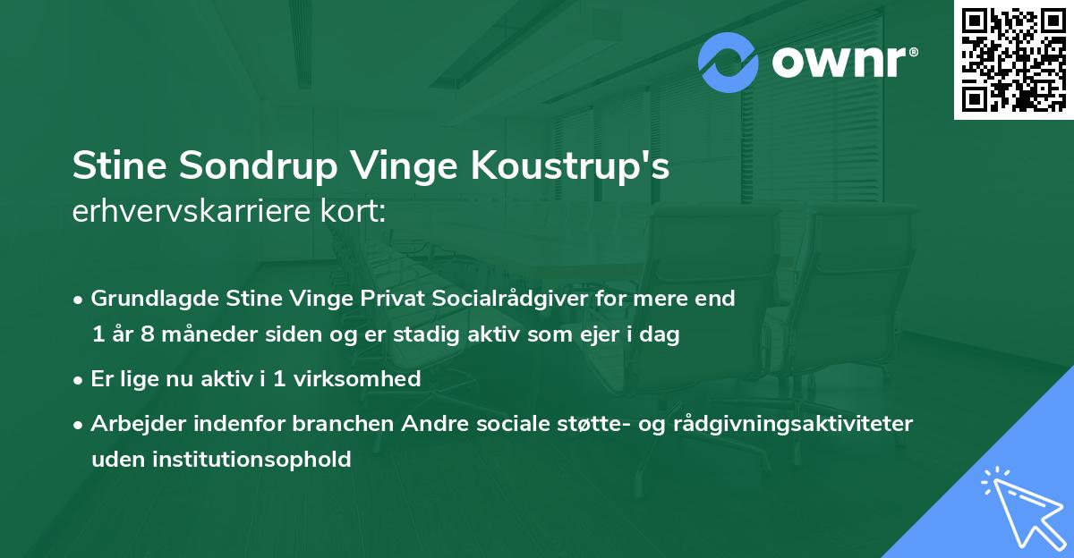 Stine Sondrup Vinge Koustrup's erhvervskarriere kort