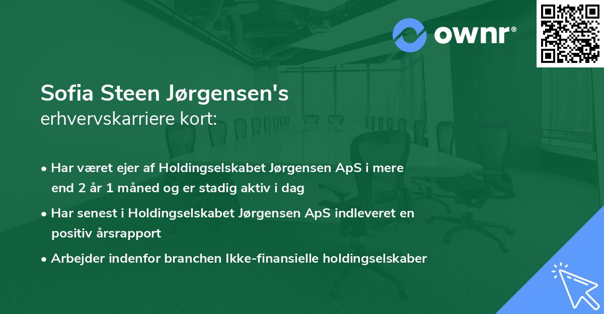 Sofia Steen Jørgensen's erhvervskarriere kort