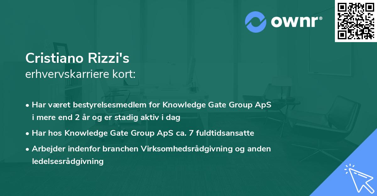 Cristiano Rizzi's erhvervskarriere kort