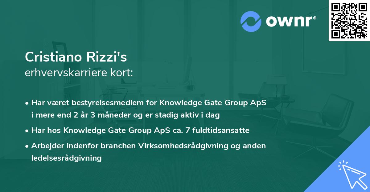 Cristiano Rizzi's erhvervskarriere kort