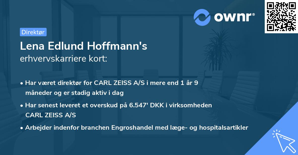 Lena Edlund Hoffmann's erhvervskarriere kort