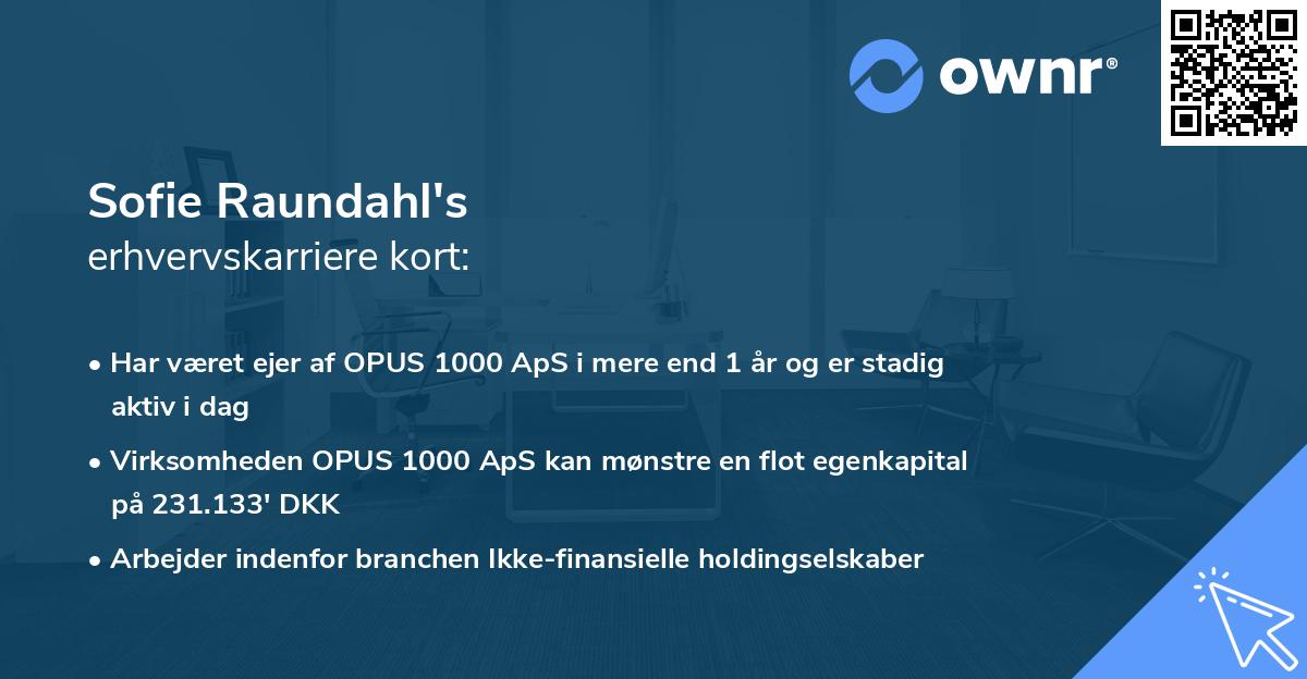 Sofie Raundahl's erhvervskarriere kort