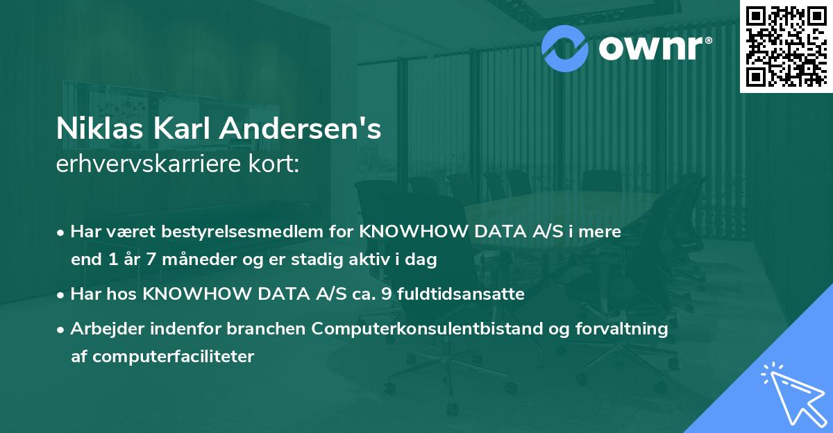 Niklas Karl Andersen's erhvervskarriere kort