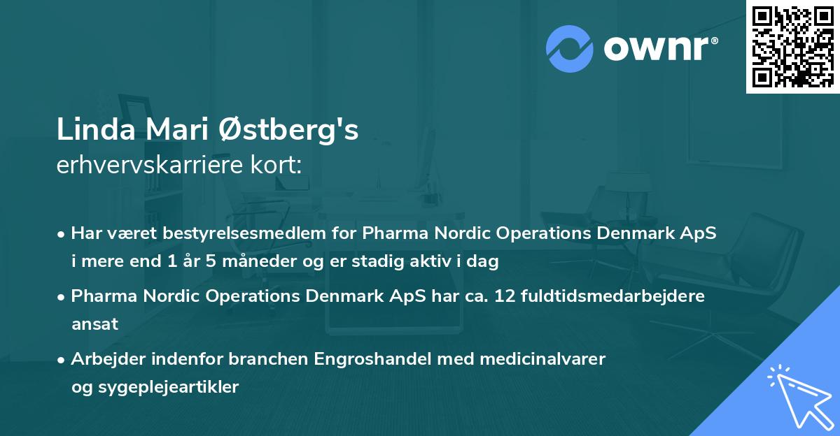 Linda Mari Østberg's erhvervskarriere kort