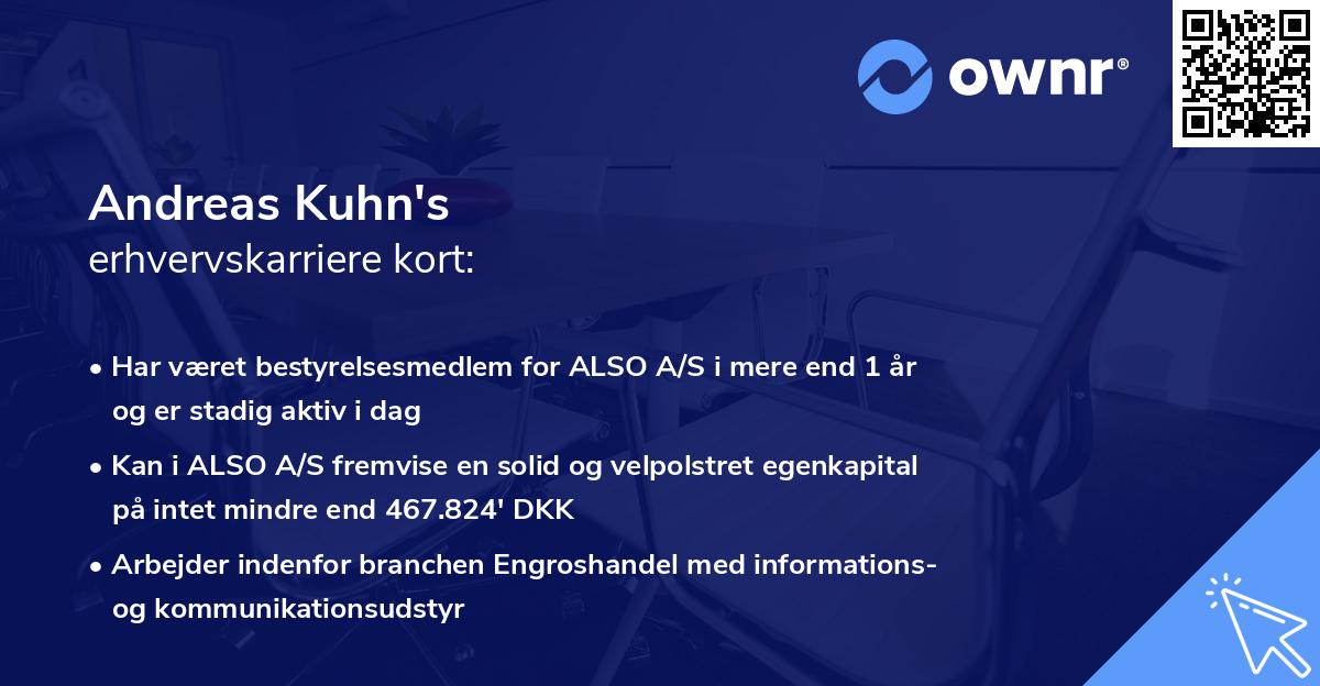 Andreas Kuhn's erhvervskarriere kort