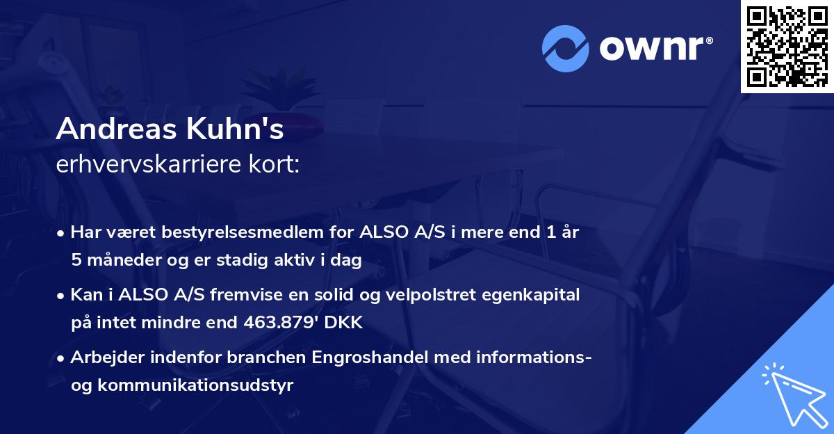 Andreas Kuhn's erhvervskarriere kort