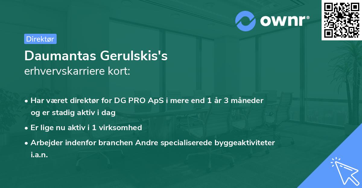 Daumantas Gerulskis's erhvervskarriere kort