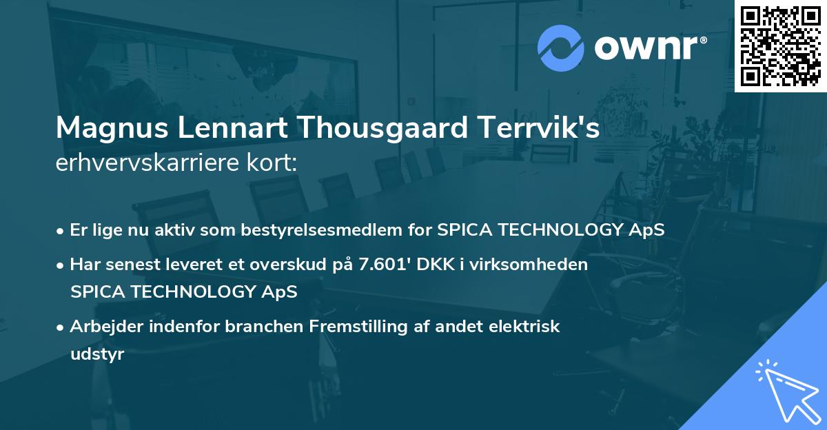 Magnus Lennart Thousgaard Terrvik's erhvervskarriere kort