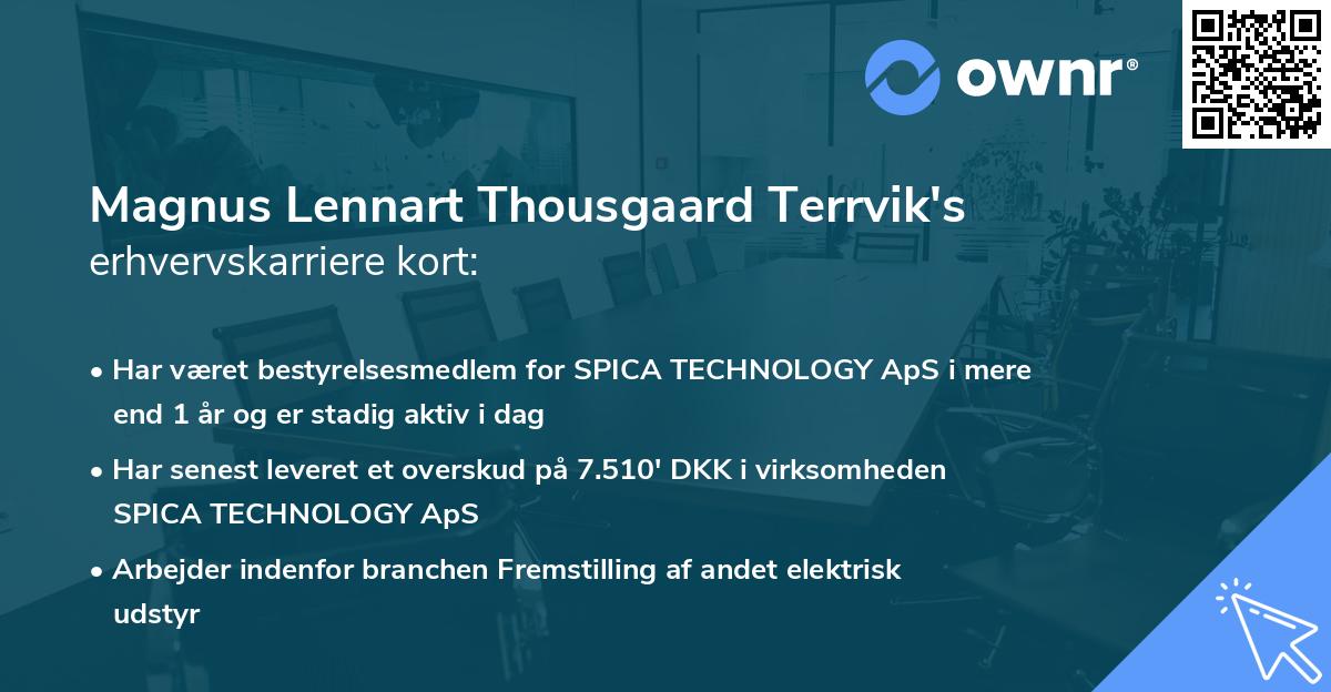 Magnus Lennart Thousgaard Terrvik's erhvervskarriere kort
