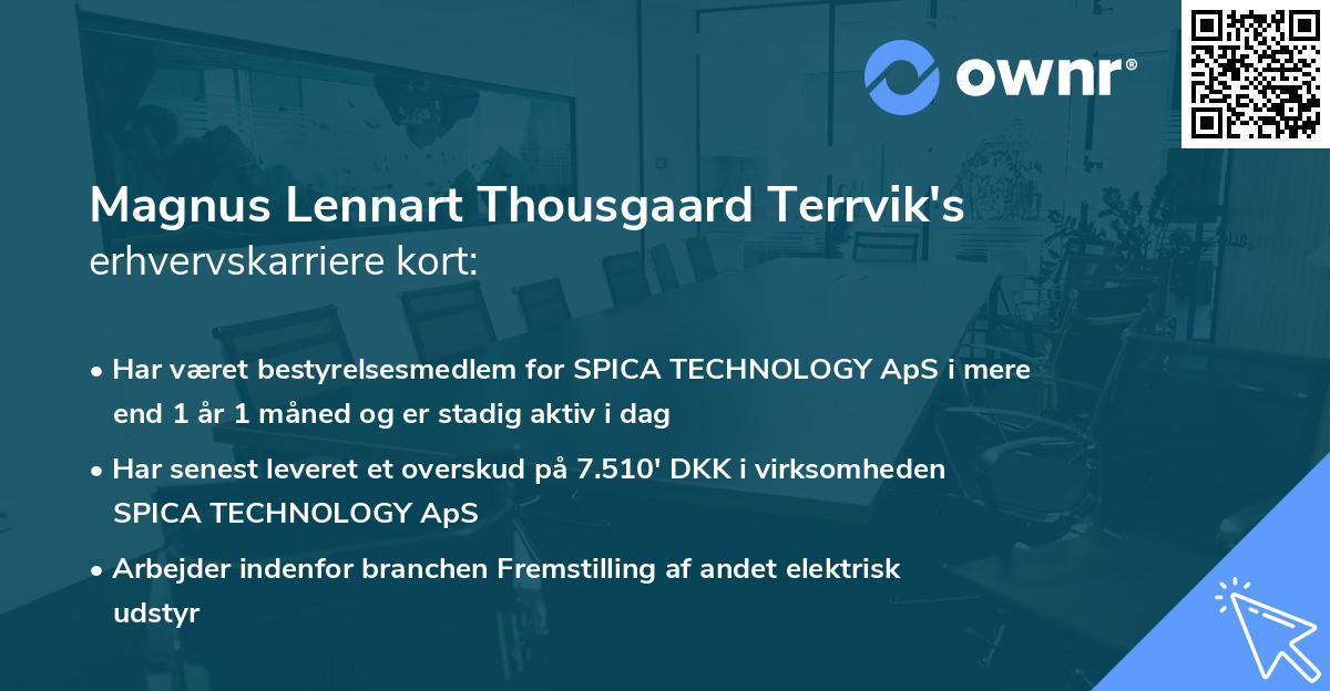 Magnus Lennart Thousgaard Terrvik's erhvervskarriere kort