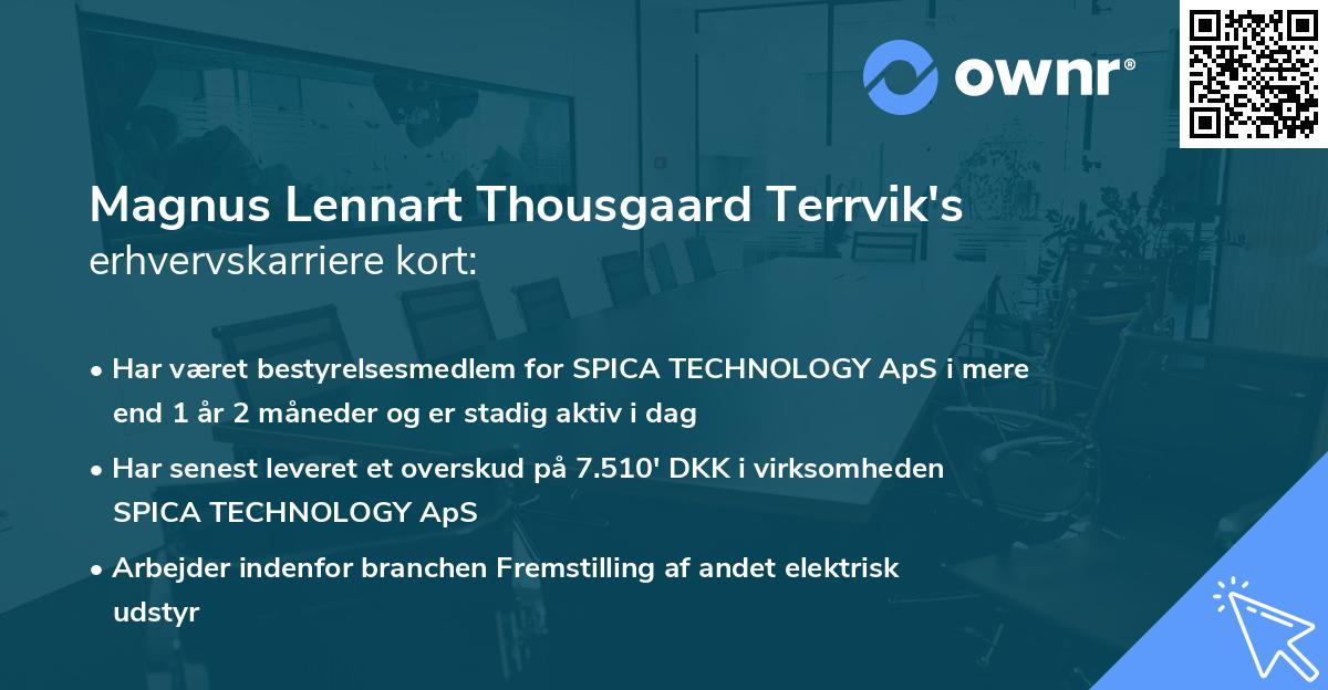 Magnus Lennart Thousgaard Terrvik's erhvervskarriere kort