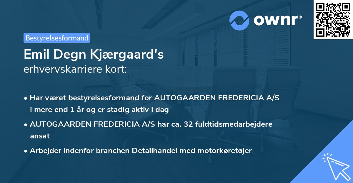 Emil Degn Kjærgaard's erhvervskarriere kort