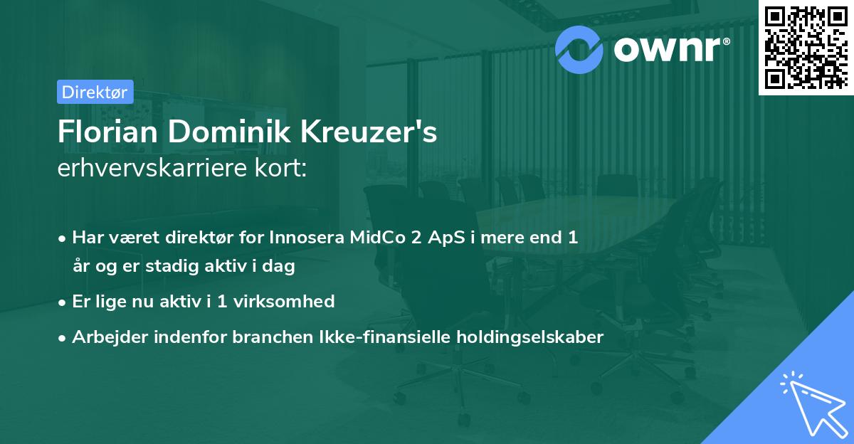 Florian Dominik Kreuzer's erhvervskarriere kort