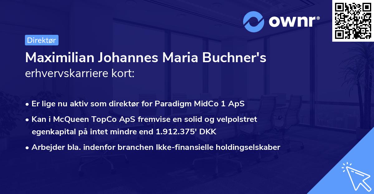 Maximilian Johannes Maria Buchner's erhvervskarriere kort