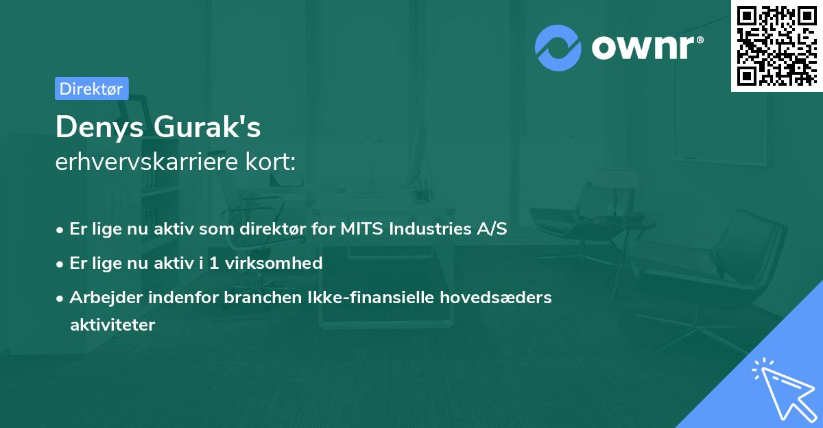 Denys Gurak's erhvervskarriere kort