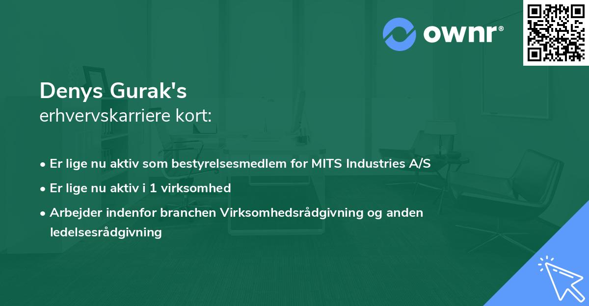 Denys Gurak's erhvervskarriere kort