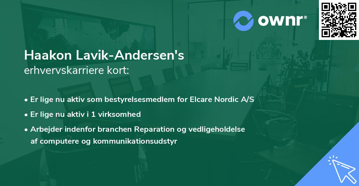 Haakon Lavik-Andersen's erhvervskarriere kort