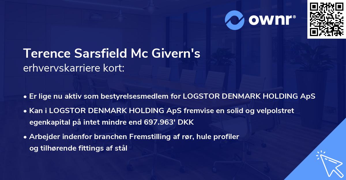 Terence Sarsfield Mc Givern's erhvervskarriere kort