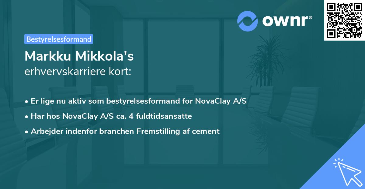 Markku Mikkola's erhvervskarriere kort
