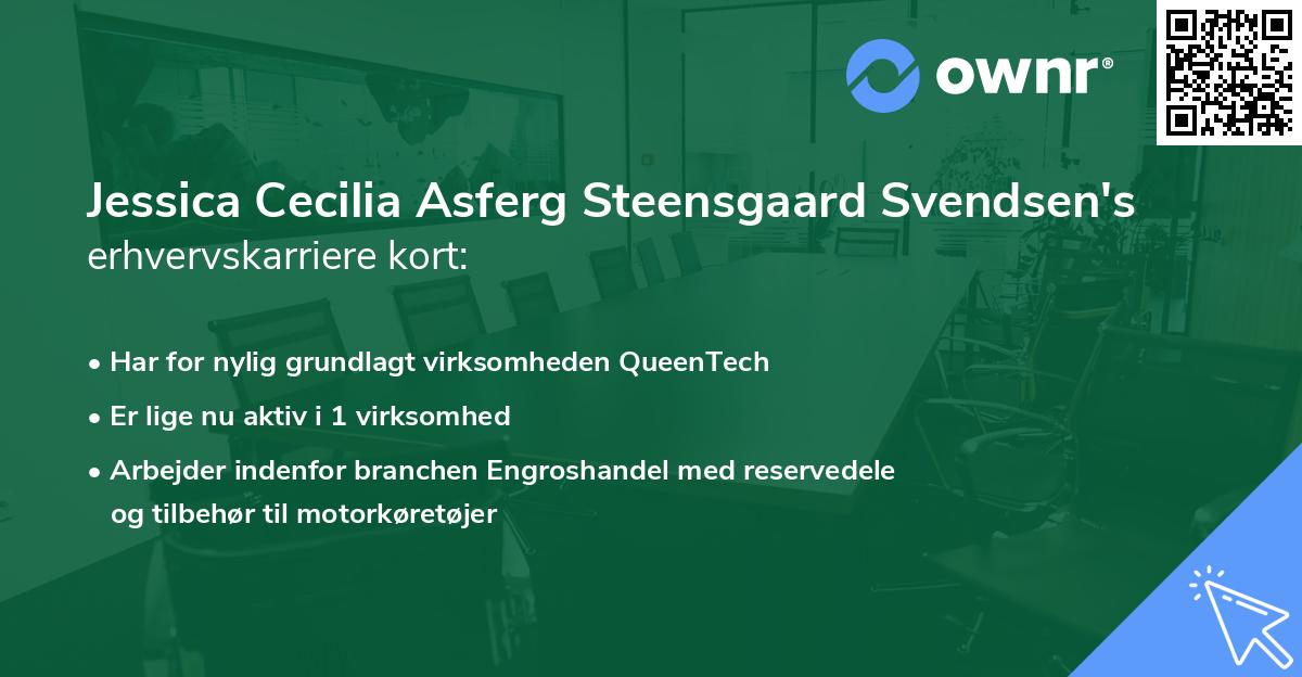 Jessica Cecilia Asferg Steensgaard Svendsen's erhvervskarriere kort