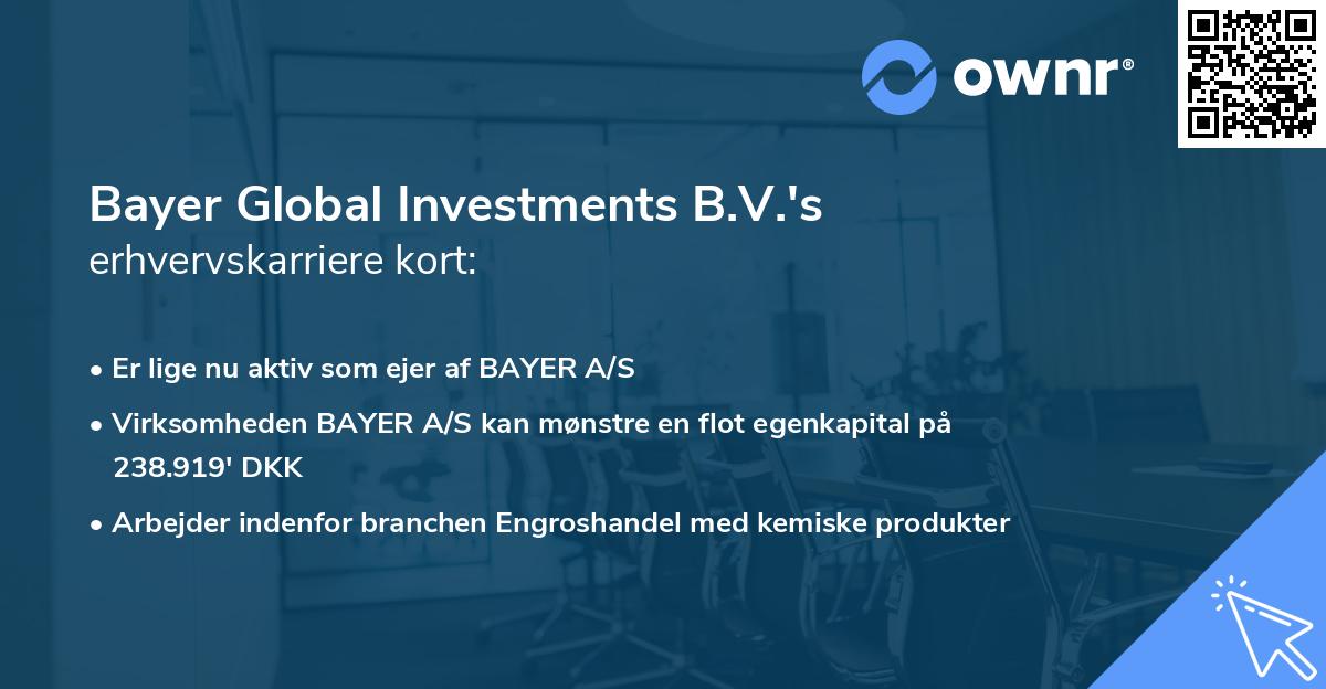 Bayer Global Investments B.V.'s erhvervskarriere kort