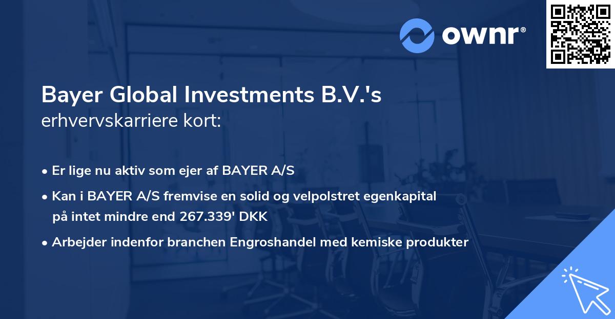 Bayer Global Investments B.V.'s erhvervskarriere kort