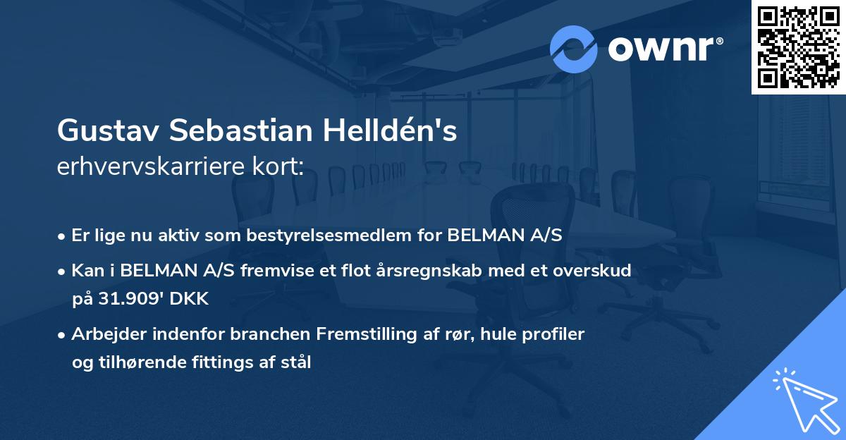 Gustav Sebastian Helldén's erhvervskarriere kort