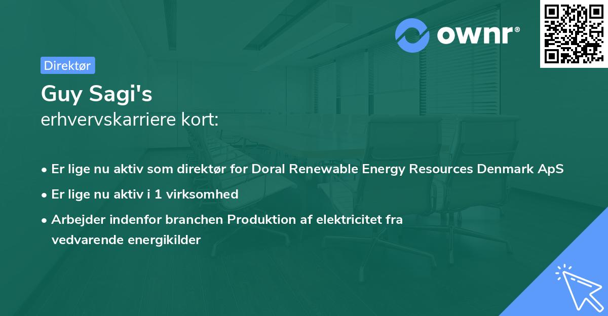 Guy Sagi's erhvervskarriere kort