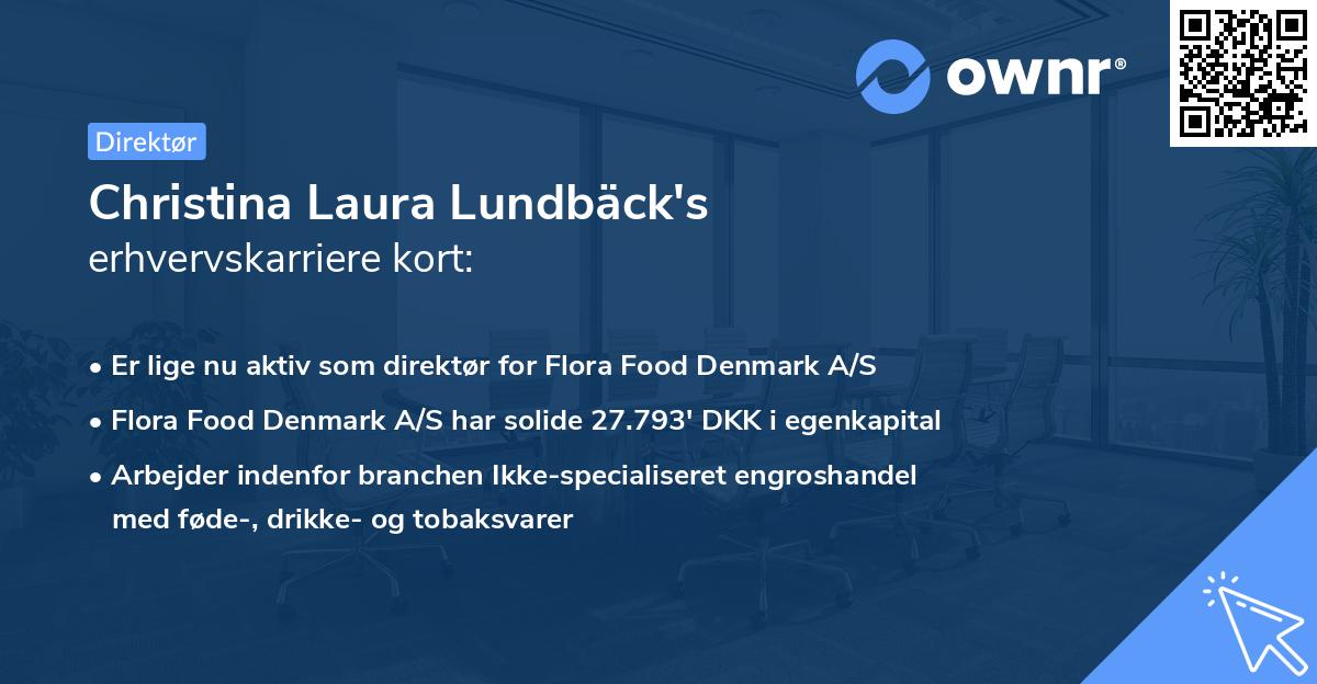 Christina Laura Lundbäck's erhvervskarriere kort