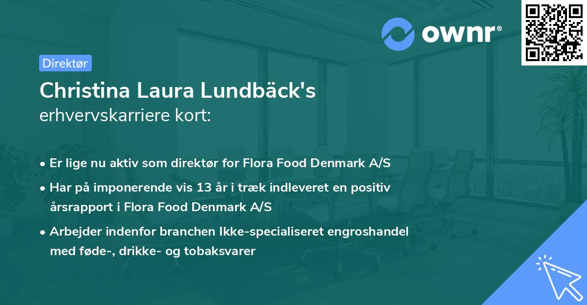 Christina Laura Lundbäck's erhvervskarriere kort