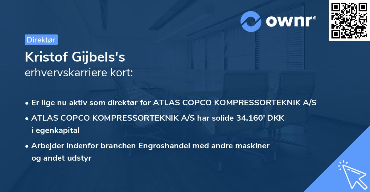 Kristof Gijbels's erhvervskarriere kort
