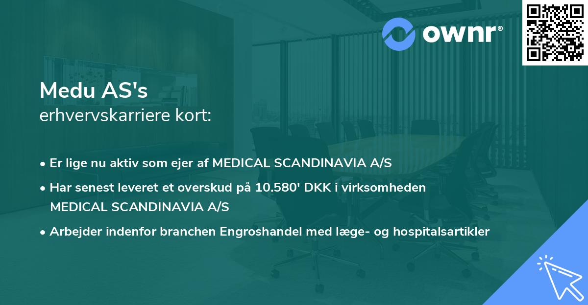 Medu AS's erhvervskarriere kort